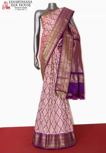 Kanjeevaram Ikat Patola Silk Saree